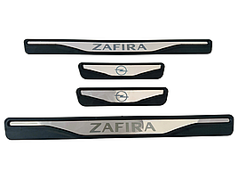 Накладки на пороги Opel Zafira A 1999-2005 (хром-пласт) TAN24