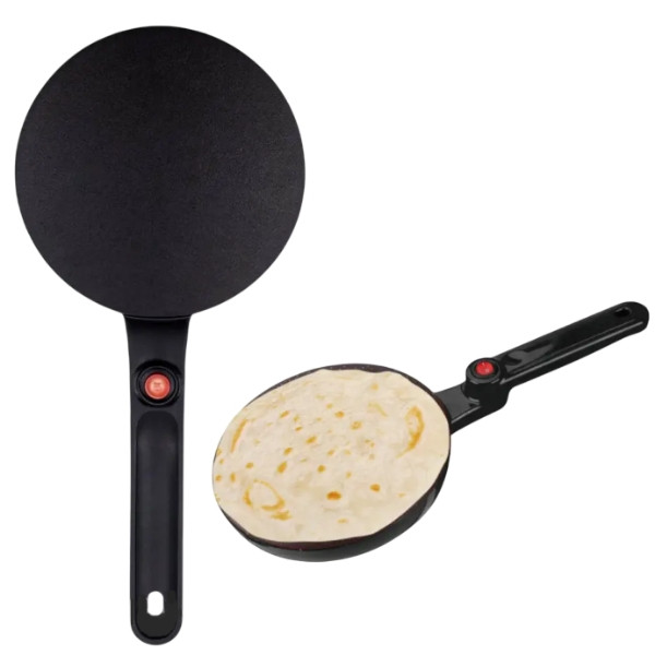 Млинець з керамічним антипригарним покриттям 600Вт Domotec MS 5209B Ceramic panel Чорна, фото 1