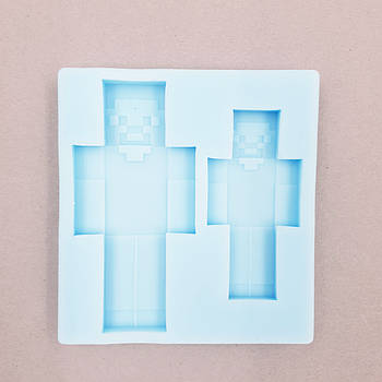 Силіконовий молд Чоловічки Майнкрафт 7.8х8.5 см