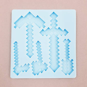 Силіконовий молд Інструменти Майнкрафт 11х11.5 см