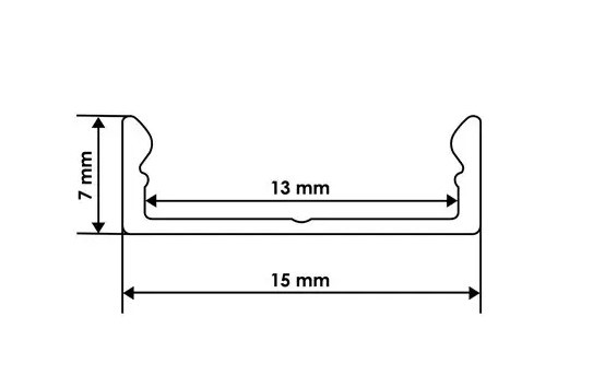 Профіль алюмінієвий накладний ВІОМ ЛП7W 6,5*15, білий (2м.п.), фото 1