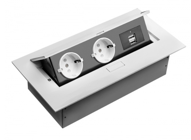 Подовжувач GTV 2 розетки SCHUKO 2хUSB без провода Білий, фото 1