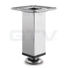 Ніжка сталева квадратна GTV SQA 100mm 30х30mm з регуляцією Хром, фото 1