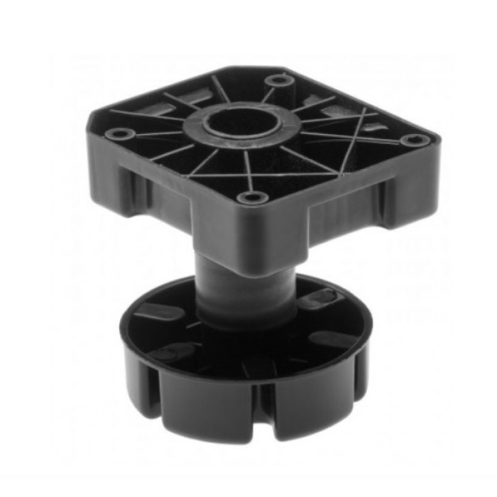 Ніжка MLA пластикова з регулюванням H=85-125 мм, для великих навантажень до 500 кг, колір чорний, фото 1