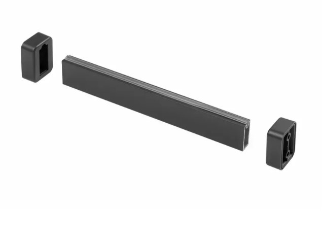 Труба прямокутна GTV 12*32 товщ1,5мм, L=3000 Графіт + 2 кріплення з заглушкою (комплект), фото 1