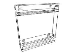 Карго GIFF Т1 фасад 200 бокове кріплення  хром (2 полиці)