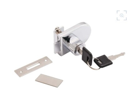 Замок меблевий для скляних дверей накладний GIFF 408 хром, фото 1