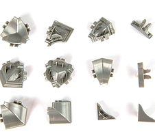 Набір фас. елементів до плінтуса REHAU slim line plus ,Нержав, металік пластик