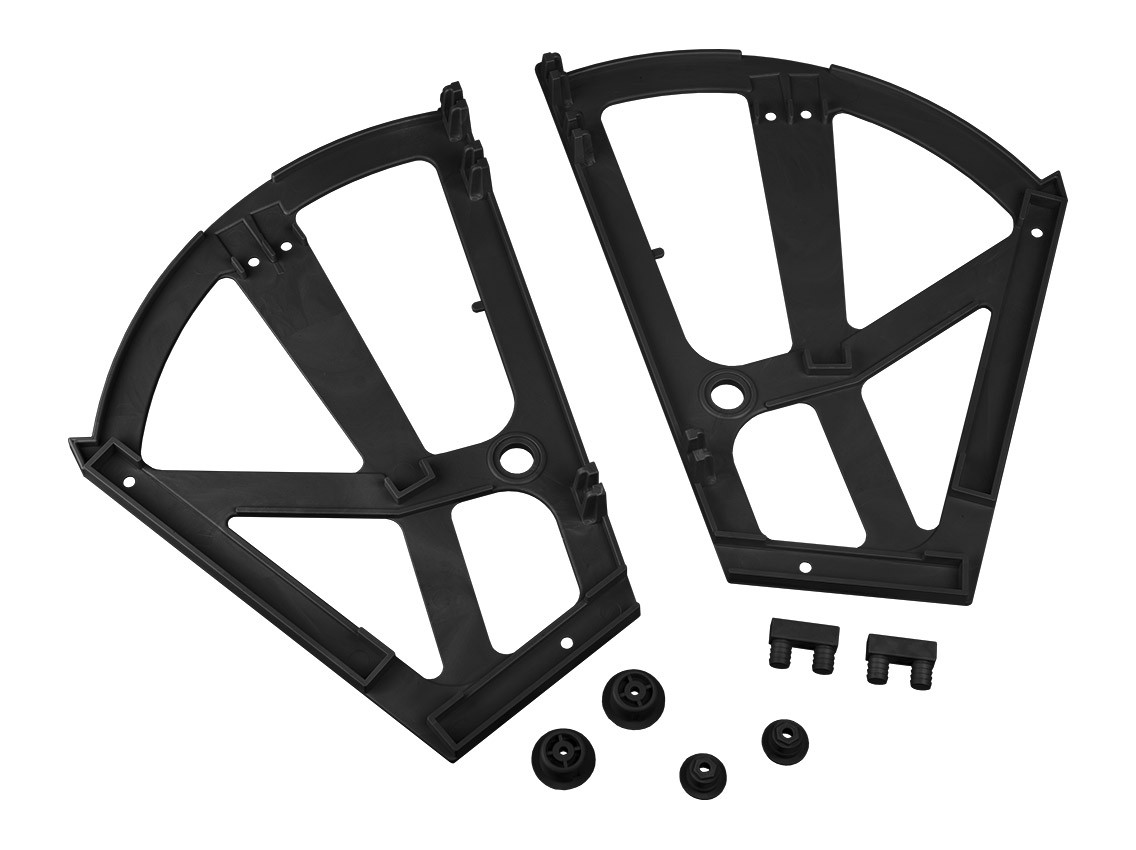 Полиця для взуття поворотна 2- секційна чорна, пластик, фото 1