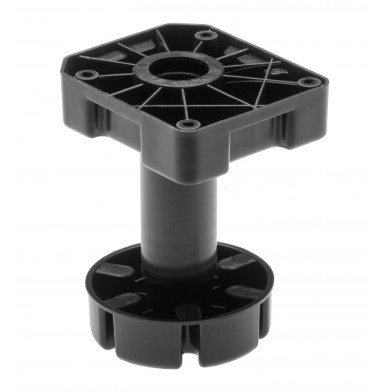 Ніжка MLA пластикова з регулюванням H=125-195 мм, для великих навантажень до 500 кг, колір чорний, фото 1