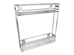 Карго GIFF Т2 фасад 200 бокове кріплення з дотягом  хром (2 полиці)