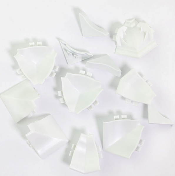 Набір фас. елементів до плінтуса REHAU slim line plus ,Білий, білий пластик, фото 1