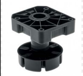 Ніжка MLA пластикова з регулюванням H=65-85 мм, для великих навантажень до 500 кг, колір чорний, фото 1