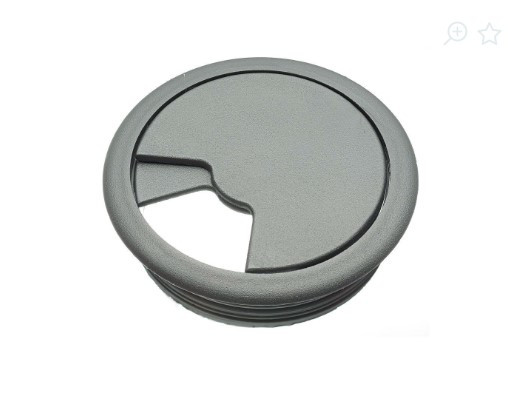 Заглушка під кабель GTV пластикова d-60 алюміній/металік, фото 1