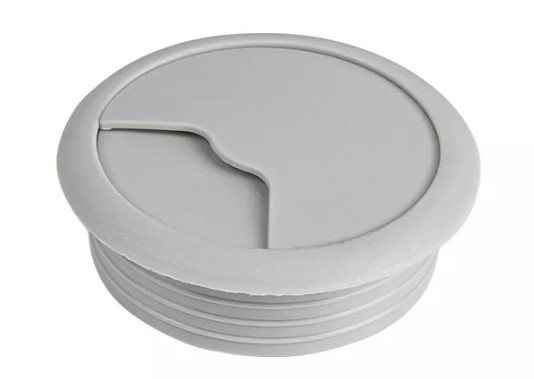 Заглушка під кабель GTV пластикова d-60 світло сірий, фото 1