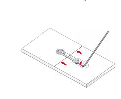 Стяжка K TOP для тонких стільниць(товщ від 10мм) d-20мм, 2 шт в комплекті