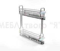 Карго 150 бокове ліве з дотягом Inoxa Quadro 2104SY хром (2 полиціи)