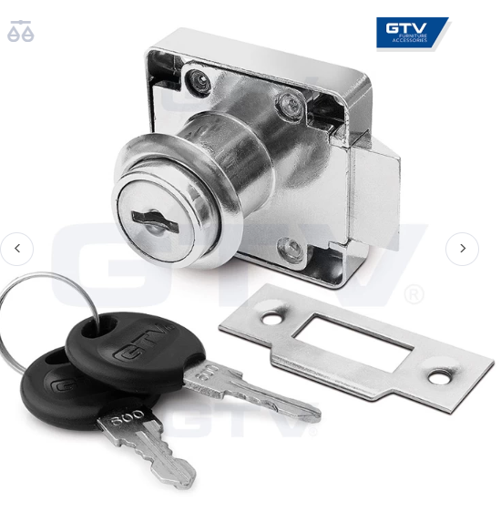 Замок квадратний КL-338 хром врізний з фіксатором GTV, фото 1