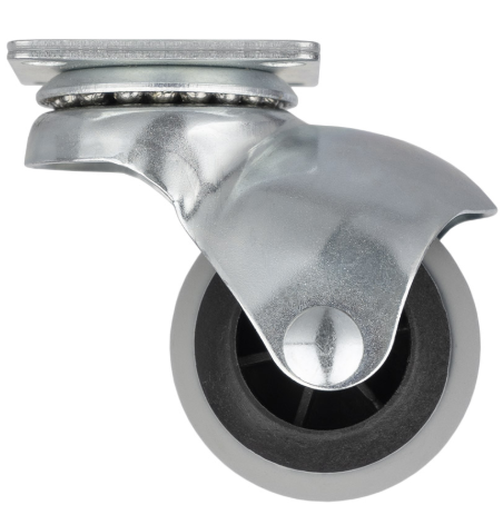 Ролик GIFF Industry d=40  з площадкою резиновий круглий сірий, фото 1