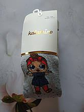 Дитячі колготки для дівчинки з лялечкою Лолція K30090 Сірий, 134-140