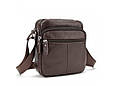 Чоловіча сумка-месенджер компактна через плече з натуральної шкіри, фото 3