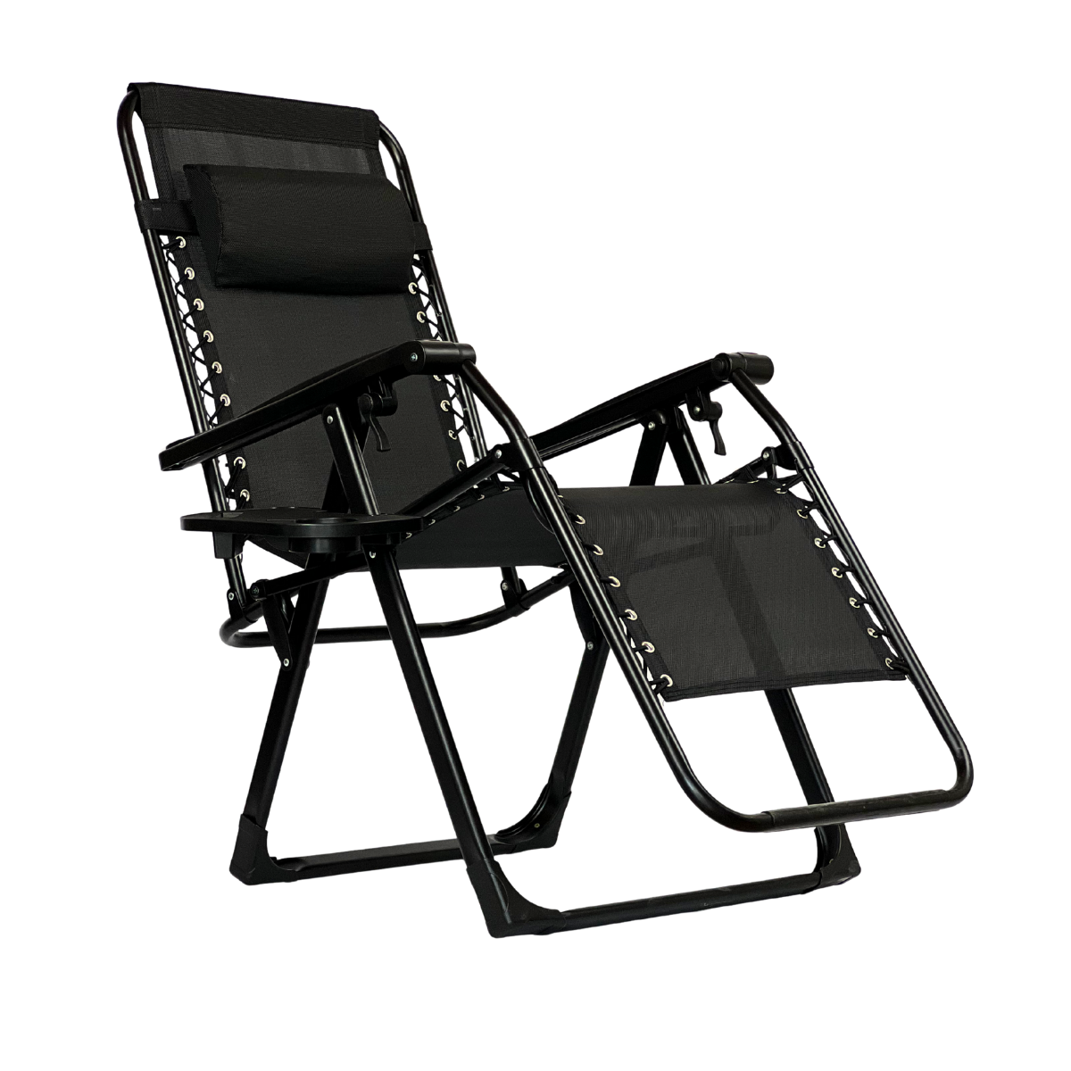 Розкладне крісло шезлонг LEOBRO Zero Gravity Premium Black (LB-ZGC-G2-BLK)