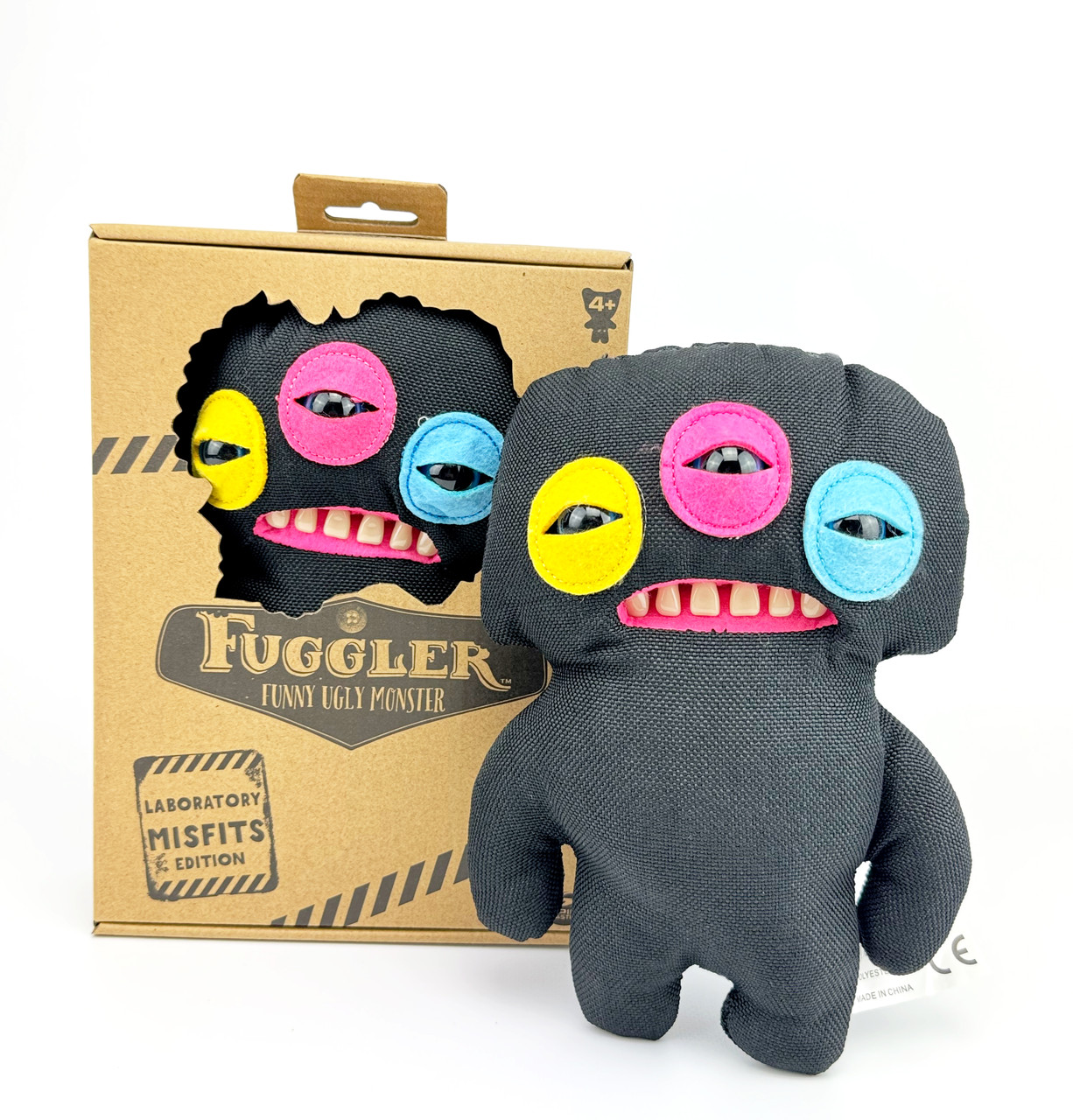 Велика М'яка іграшка Фуглер Роздратований Прибулець Fuggler Funny Ugly Monster Оригінал (чорний монстр, 22 см), фото 1