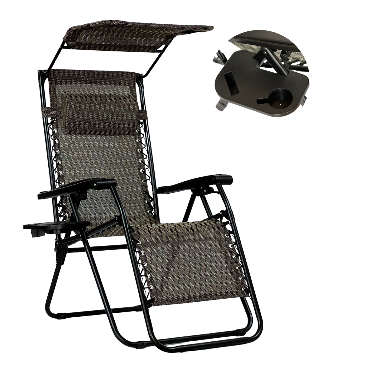 Розкладне крісло шезлонг з козирком LEOBRO Zero Gravity Plaid (LB-ZGC-H1-PLD)