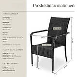 Набір із 2 стільців Girona з ротанга 58×7×90 см, навантаження до 120 кг, фото 7