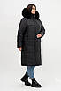 Куртка зимова модна жіноча великого розміру 54-70 чорний, фото 3