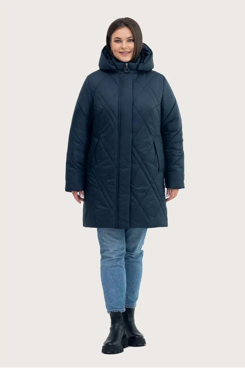 Модна зимова жіноча куртка великого розміру 54-70 малахіт, фото 1
