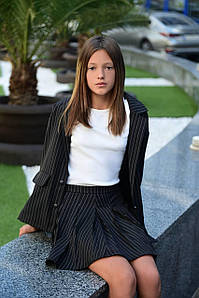 Костюм підлітковий в смужку зі спідницею 2584ев р.146-170 New