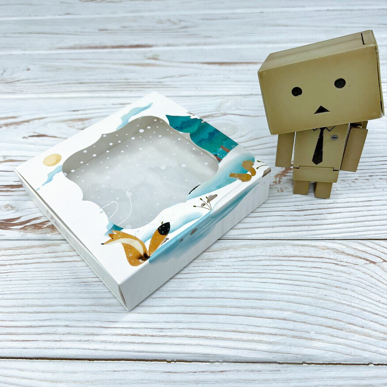 *50 шт* / Коробка / 120х120х30 мм / друк-Морозець / вікно-звичайне