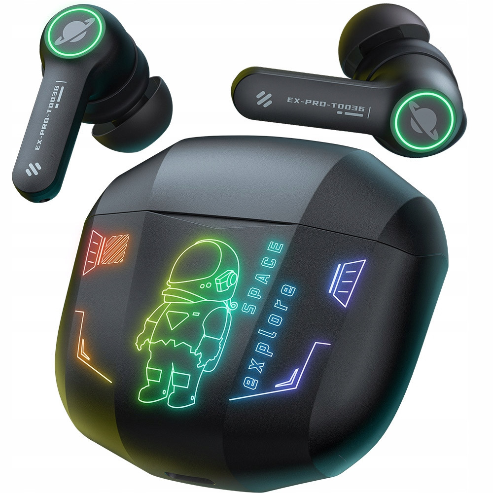 Безпровідні навушники в кейсі з мікрофоном ONIKUMA T36 Space 300mAh, 45mAh Чорний 56046, фото 1