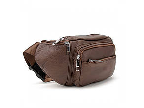 Сумка-бананка чоловіча містка на пояс з натуральної шкіри