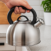 Чайник для плити зі свистком ClassicLine, 2,5 л, капсульне дно, нержавіюча сталь