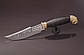 Мисливський ніж ручної роботи "Королівський змій" з травлінням клинка сталь 50х14мф, фото 4