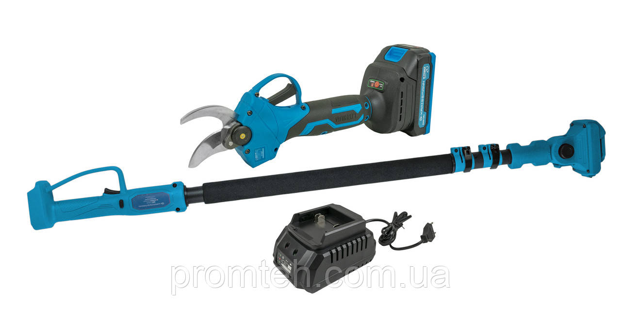 Секатор, подовжувач (2 м) та аккум. 2000 мАг KRAISSMANN (25 мм, безщітковий), фото 1