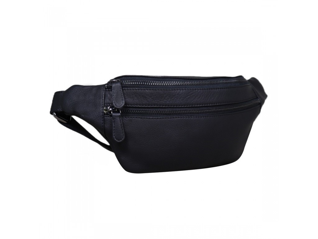 Сумка чоловіча зручна можна носити на поясі та через плече з зернистої натуральної шкіри, фото 1