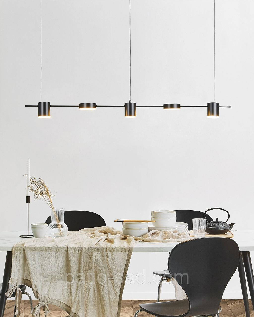 Алюмінієвий підвісний світильник SESTRA чорний LED, фото 1