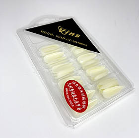 Гелеві тіпси для нарощування нігтів у прозорому боксі, пластикові Молочний