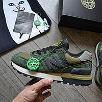 Мужские кроссовки New Balance 574 Legacy 'Dark Green' Stone стон айленд весна-осень. Живое фото