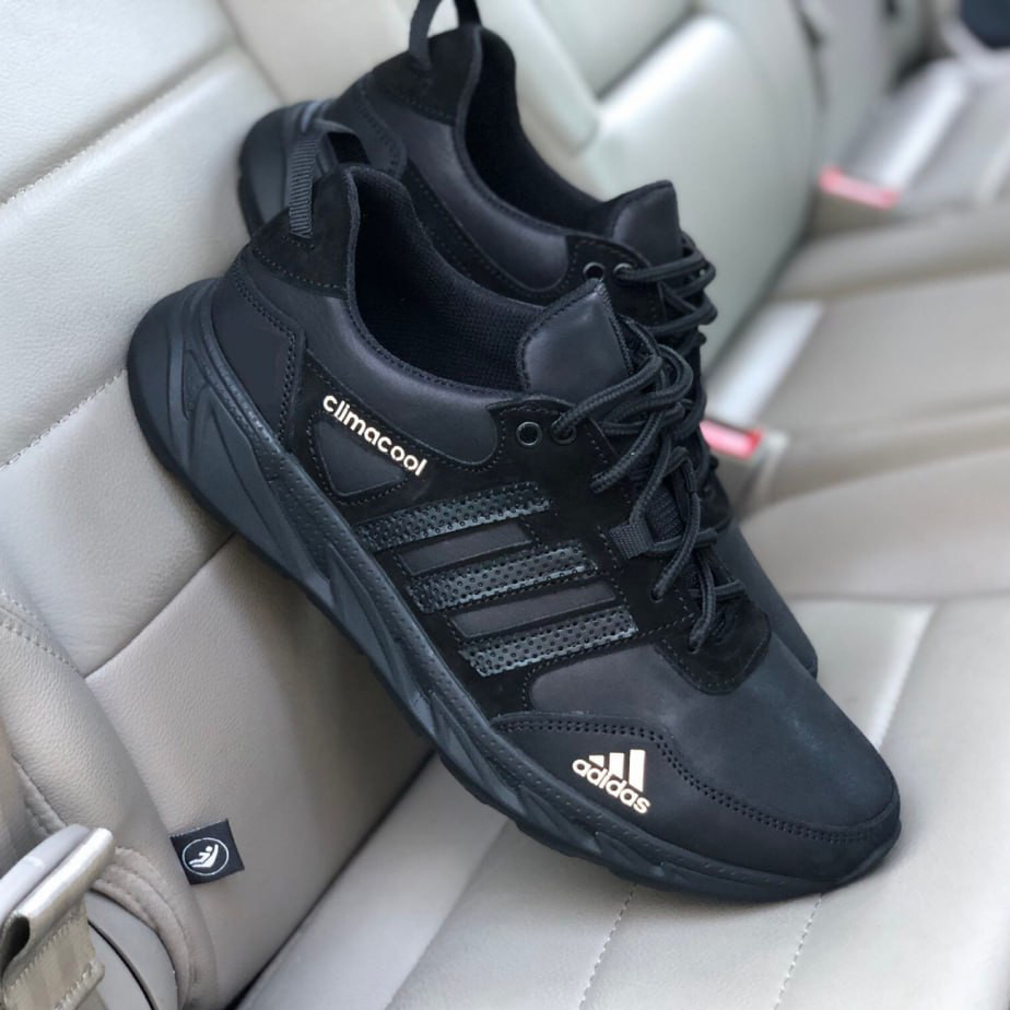 Чоловічі шкіряні кросівки (натуральна шкіра) чорні демісезонні для чоловіків на весну осінь, розміри 40-45, фото 1