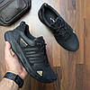 Чоловічі шкіряні кросівки (натуральна шкіра) чорні демісезонні для чоловіків на весну осінь, розміри 40-45, фото 3