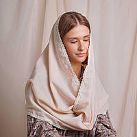 Хомут Снуд "Оріана" для дорослих Бежевий Льон бамбук арт.91450158  50*120 см(р)