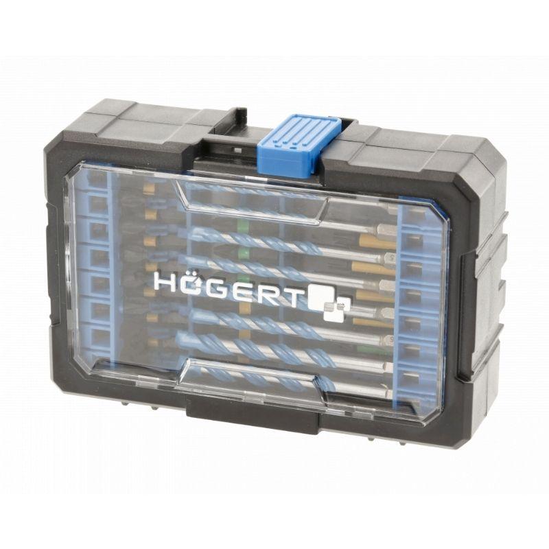 Універсальний комплект ударних біт та свердел 35 одиниць Hogert для майстрів (HT1S801), фото 1