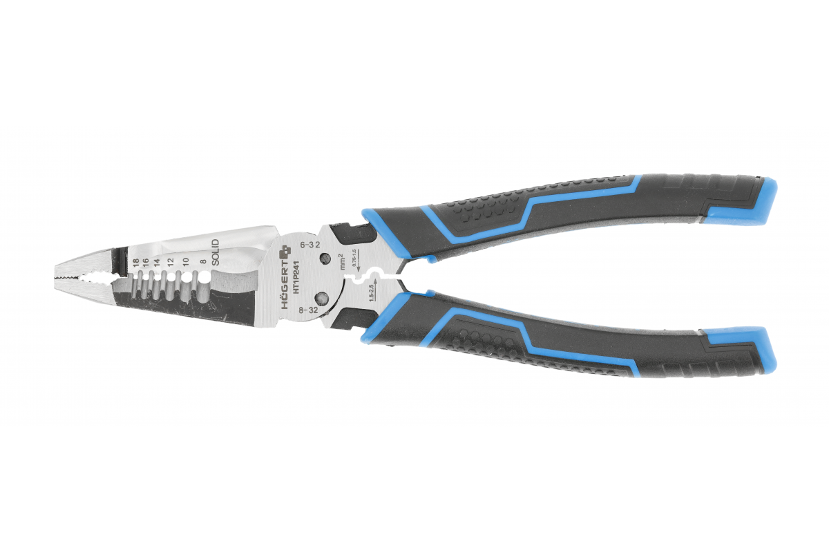 Плоскогубці універсальні подовжені 200 мм Hogert для професійних робіт (HT1P241), фото 1