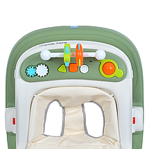 Ходунки дитячі BAMBI (музика, світло, ігрова панель, стопи на колесах) Baby Walker M 5032L-5 Зелені, фото 4