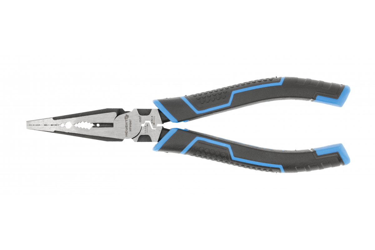 Багатофункціональні довгі плоскогубці Hogert 185 мм для точних робіт (HT1P247), фото 1