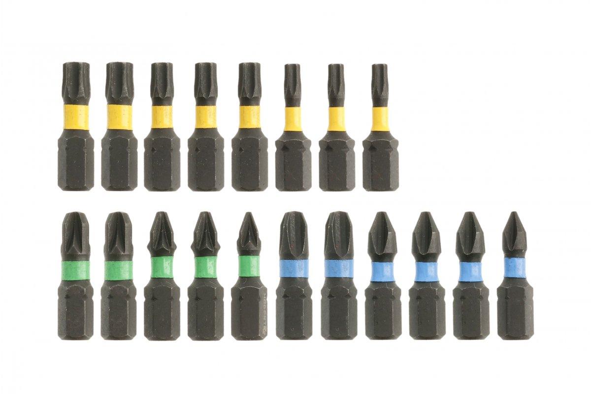 Набір ударних біт Hogert 20 штук міксованих 25 мм для шуруповерта (HT1S698), фото 1
